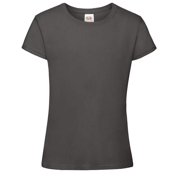 Fruit Of The Loom Girls Sofspun Kortärmad T-shirt (2-pack) Light Graphite 5-6