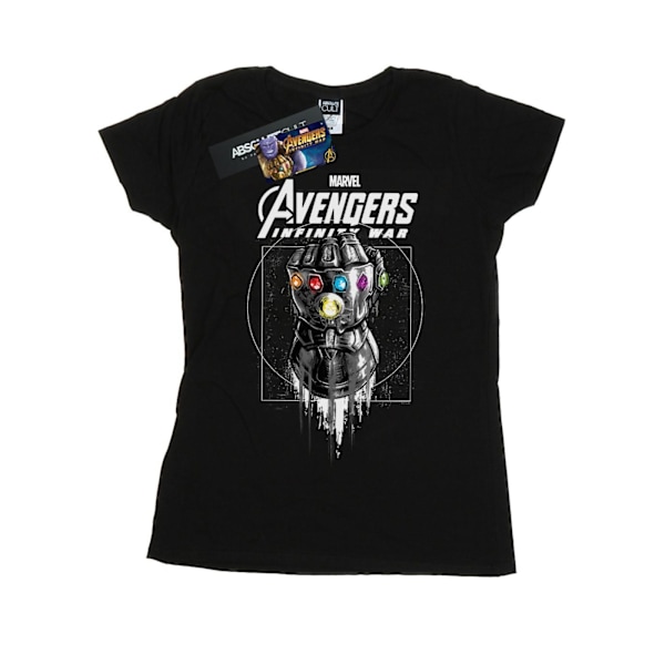 Marvel Dam/Kvinnor Avengers Infinity War Gauntlet Bomull T-Sh Black XL