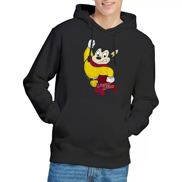 Mighty Mouse Herr Klassisk Hjälte Hoodie M Svart Black M