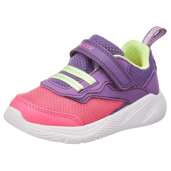 Geox Childrens/Kids Sprintye Läder Trainers 1 UK Violet/Fluor Violet/Fluorescent Green/Fuchsia 1 UK