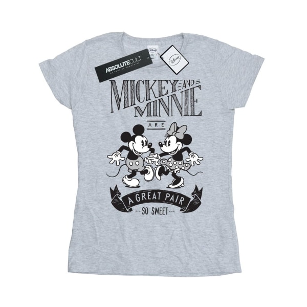 Disney Dam/Kvinnor Mickey Och Minnie Mouse Great Pair Bomull Sports Grey S