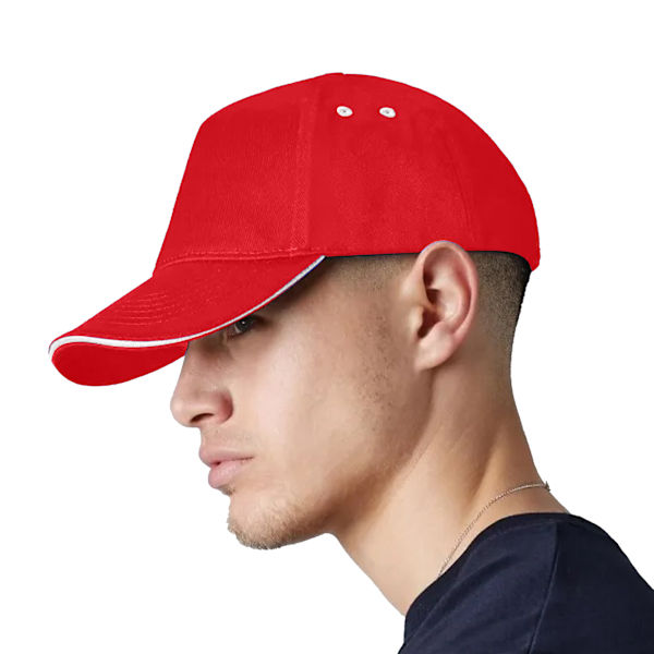 Beechfield Unisex Adult Ultimate Sandwich Peak Cap One Size Cla Classic Red/White One Size
