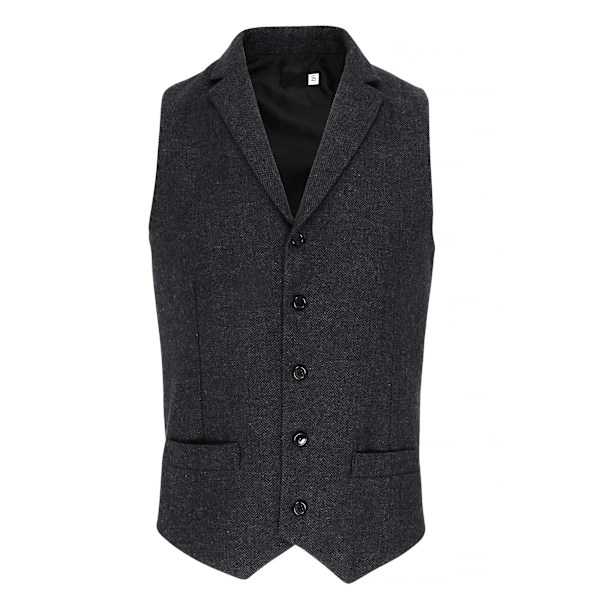 Premier Herrmönstrad Väst Mörkgrå Dark Grey M