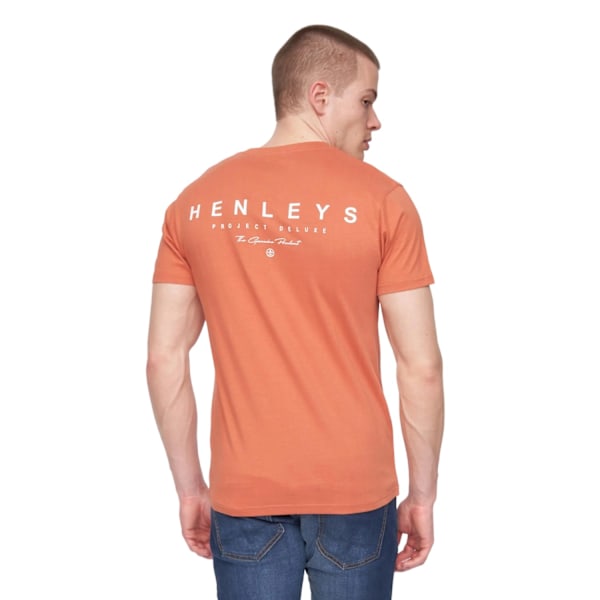 Henleys Mens Metafone Logo T-Shirt M Tegelröd Brick Red M