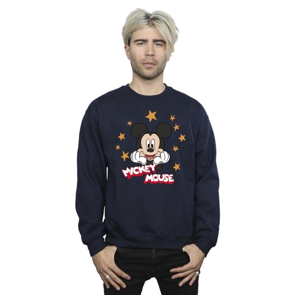 Disney Mickey Mouse Stars Sweatshirt för män M Marinblå Navy Blue M