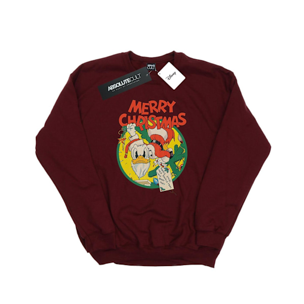 Disney Herr Donald Duck God Jul Sweatshirt L Bourgogne Burgundy L