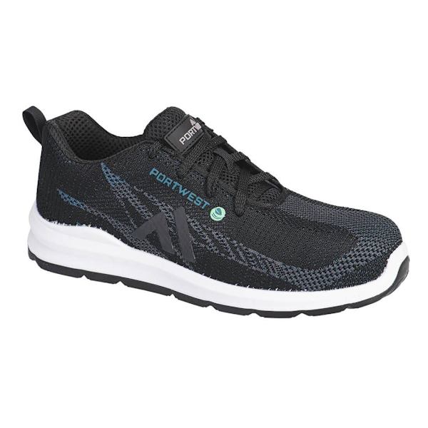 Portwest Unisex Vuxen S1PS SR FO Flyknit Komposit Tåhätta Träningssko Black/Blue 5 UK