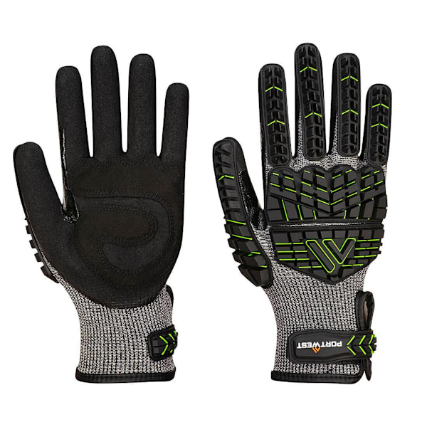Portwest Unisex Vuxen A755 VHR15 Stötsäker Nitrilgrepp Black/Green XS