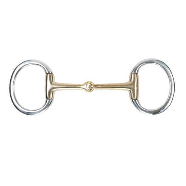 Shires mässing ledad häst äggbutt snaffle bett 4,5 tum mässing Brass 4.5in