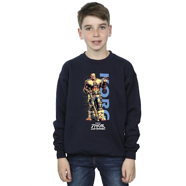 Marvel Boys Thor Love And Thunder Korg Wave Sweatshirt 7-8 År Navy Blue 7-8 Years