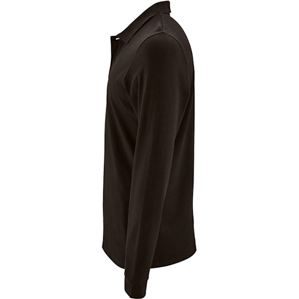 SOLS Herr Perfekt Långärmad Pique Poloskjorta 2XL Svart Black 2XL