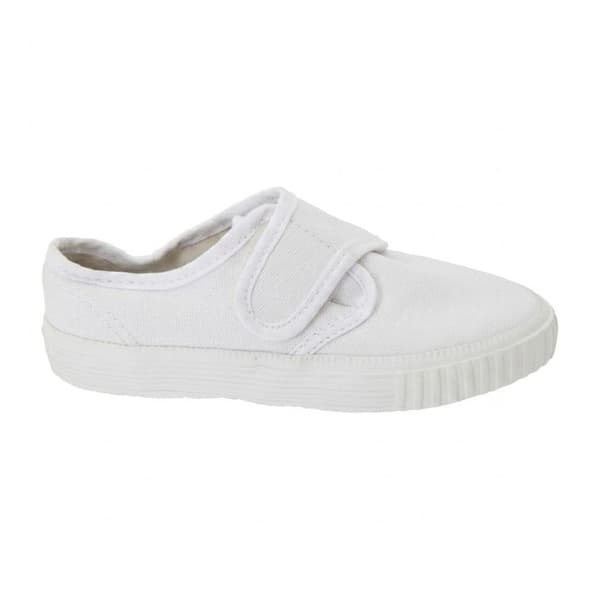 Dek Kids Unisex Junior Touch Fastening White Canvas Plimsolls 3 White 3 UK