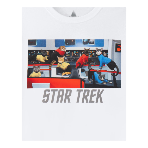 Star Trek Cats T-shirt för män XXL Vit White XXL