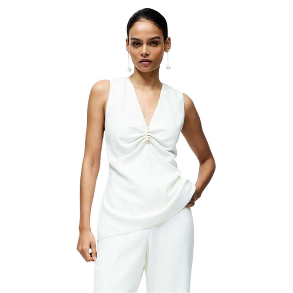 French Connection Dam/Dam Relaxed Fit Blus 10 UK Vit White 10 UK