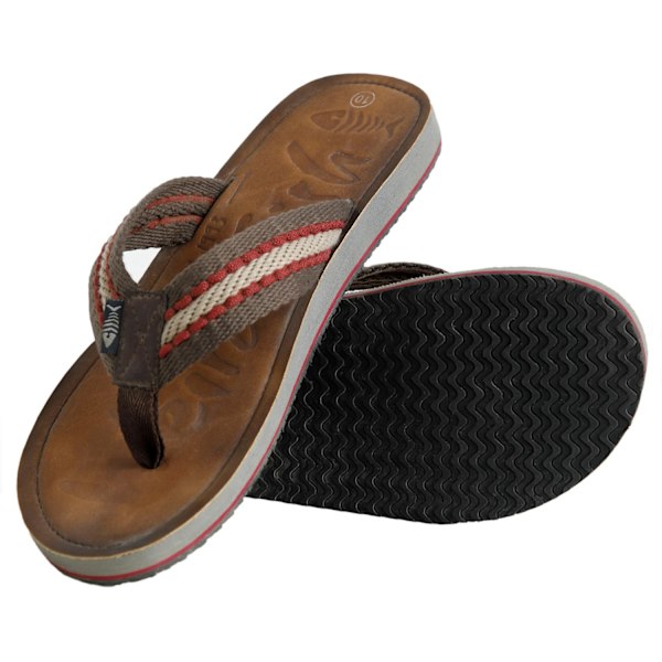Weird Fish Malham Flip-flops i konstläder för män, storlek 9 UK, Antikbrun Antique Tan 9 UK