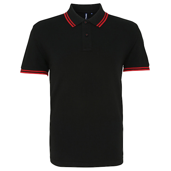 Asquith & Fox Klassisk passform Tipped Poloskjorta L Svart/ Röd Black/ Red L