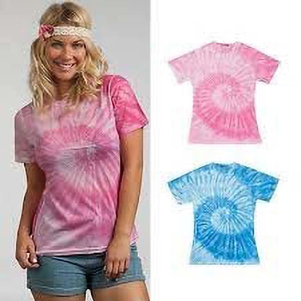 Colortone Dam/Damer Kortärmad Spider Tie Dye T-Shirt XL Spider Pink XL
