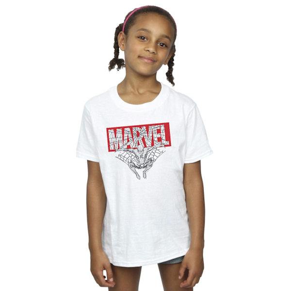 Marvel Girls Spider Man Logo Röd Bomull T-shirt 12-13 År Vit White 12-13 Years