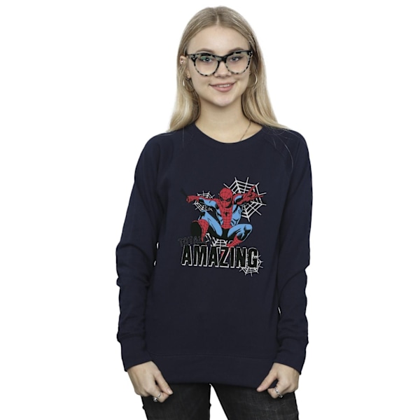 Marvel Womens/Ladies Spider-Man Amazing Sweatshirt XL Marinblå Navy Blue XL