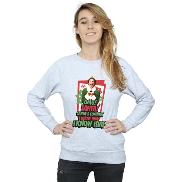 Elf Dam/Damer OMG Santa Sweatshirt M Heather Grey Heather Grey M