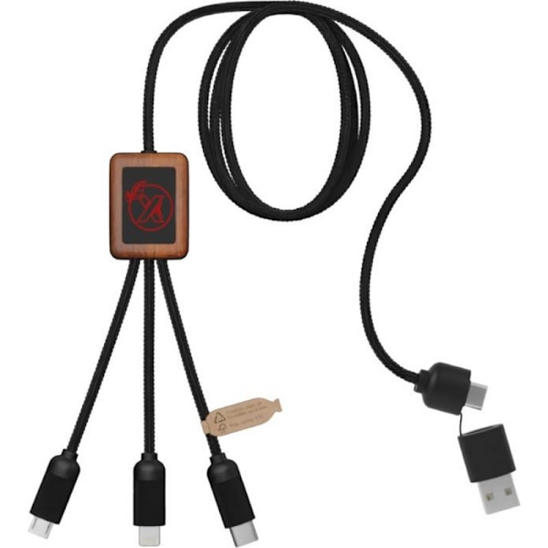 SCX Design Light Up Logo Laddkabel One Size Röd/Trä Red/Wood One Size