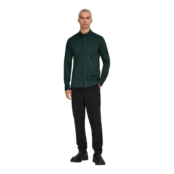 Only Herr Regular Långärmad Skjorta L Darkest Spruce Darkest Spruce L