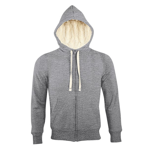 SOLS Sherpa Unisex Dragkedja-Upp Huvtröja / Hoodie M Grå Mar Grey Marl M