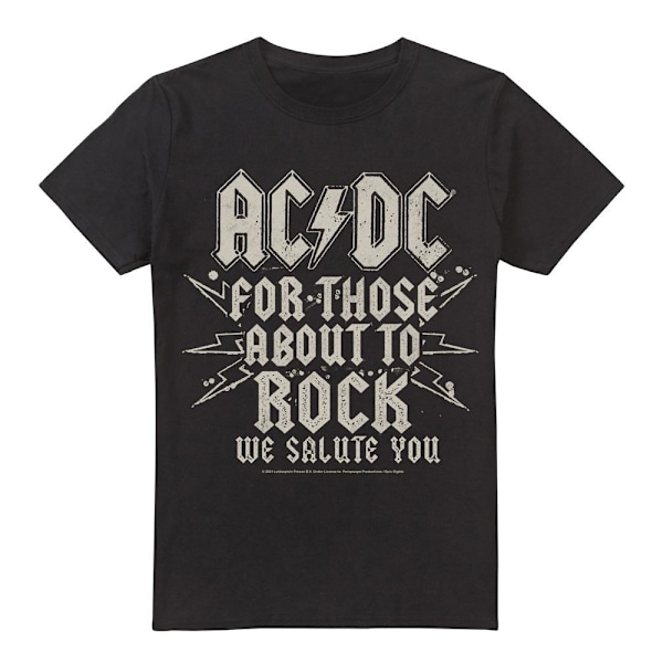 AC/DC Herr T-Shirt Salute 4XL Svart Black 4XL