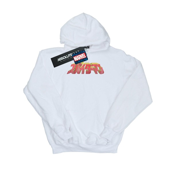 Marvel Girls Spider-Man Japansk Logotyp Hoodie 5-6 År Vit White 5-6 Years