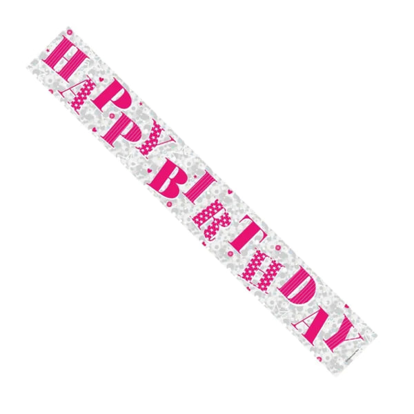 Apac Stars Grattis på födelsedagen Banner En Storlek Silver/Rosa Silver/Pink One Size