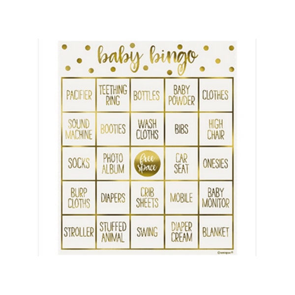 Unikt Hello Baby Bingo-set i storlek guld/vit Gold/White One Size