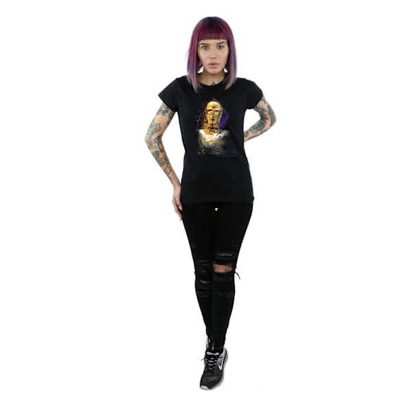 Star Wars Dam/Kvinnor The Last Jedi C-3PO Borstad Bomull T-shirt Black M