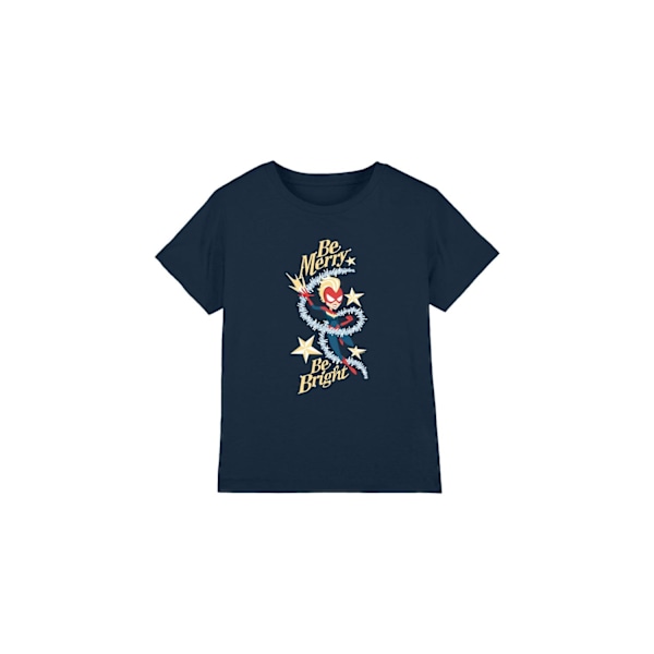 Captain Marvel Barn/Kids Be Merry Be Bright T-shirt 3-4 år Navy 3-4 Years