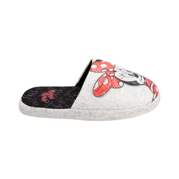 Disney Dam/Dam Minnie Mouse Tofflor 5 UK-6 UK Grå Grey 5 UK-6 UK