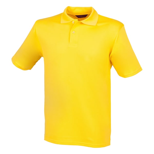 Henbury Coolplus® Pique Polo Shirt för män 2XL Gul Yellow 2XL