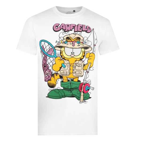 Garfield Herr Fiske T-shirt L Vit White L