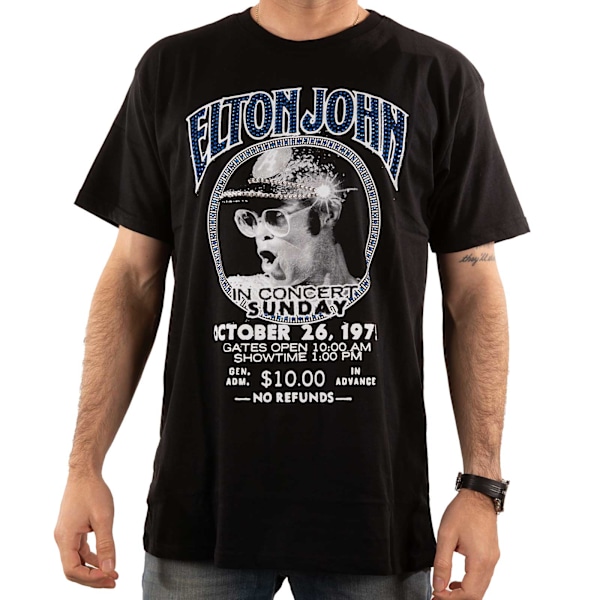 Elton John Unisex Vuxen In Concert Utsmyckad T-shirt XL Svart Black XL