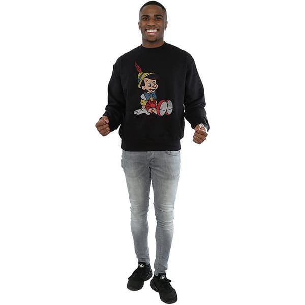 Pinocchio Herr Klassisk Bomullströja M Svart Black M