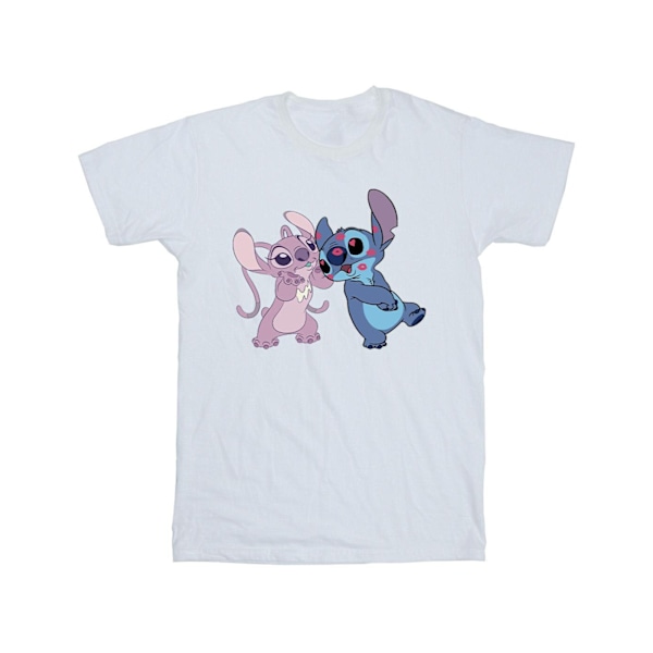 Disney Girls Lilo & Stitch Kisses Bomull T-shirt 7-8 År Vit White 7-8 Years