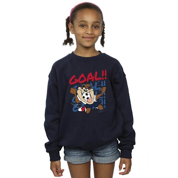 Looney Tunes Girls Taz Goal Goal Goal Sweatshirt 3-4 år Marinblå Navy Blue 3-4 Years