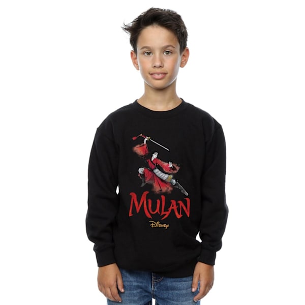 Disney Boys Mulan Movie Pose Sweatshirt 9-11 år Svart Black 9-11 Years