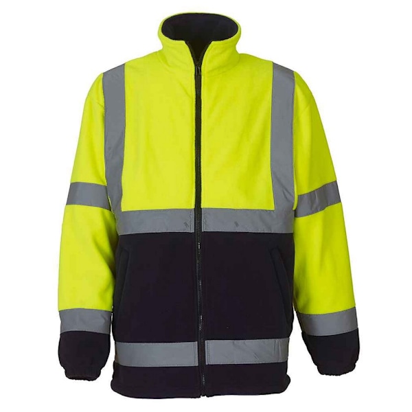 Yoko Unisex Vuxen Tungvikts Hi-Vis Fleecejacka XL Gul/Marin Yellow/Navy XL