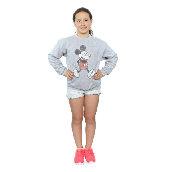 Disney Girls Mickey Mouse Walking Sweatshirt 7-8 år Sports G Sports Grey 7-8 Years