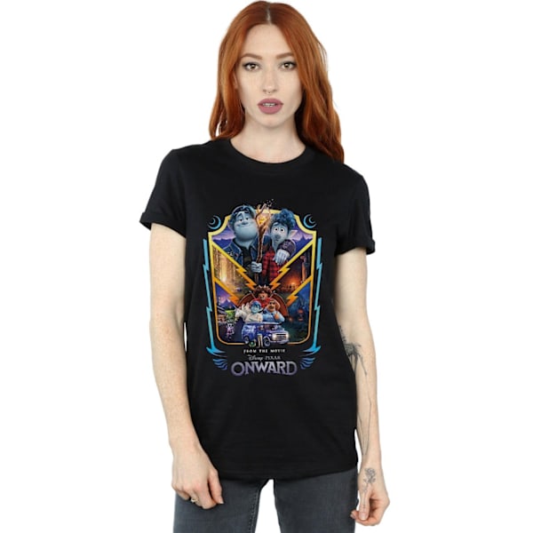 Disney Dam/Damer Onward Group Crest Bomull Boyfriend T-Shir Black XXL