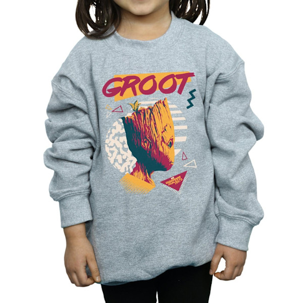 Marvel Girls Guardians Of The Galaxy Vol. 2 80-talets Groot Sweatshirt Sports Grey 7-8 Years