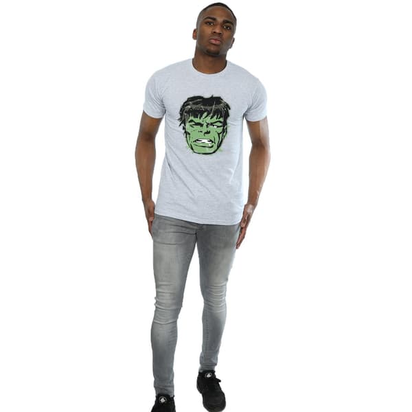 Marvel Herr Incredible Hulk Distressed Face T-Shirt XL Vit White XL