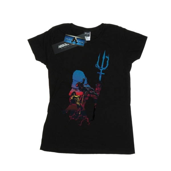 DC Comics Dam/Dam Aquaman Battle Silhouette Cotton T-Shir Black M