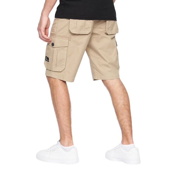 Crosshatch Kyron Cargo Shorts 32R Stone för män Stone 32R