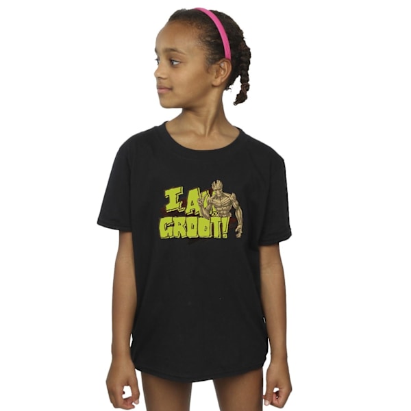 Guardians Of The Galaxy Girls I Am Groot Bomull T-shirt 12-13 år Black 12-13 Years