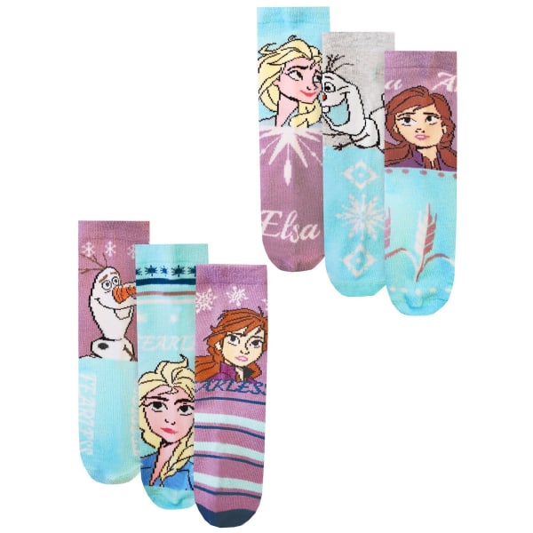 Frozen Girls Character Socks (pack med 6) 12,5 UK Child-3,5 UK C Multicoloured 12.5 UK Child-3.5 UK Child